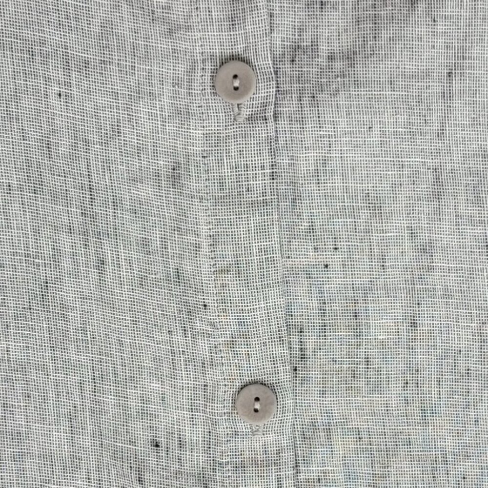 Flax Women's Grey Linen Short Sleeve Button Back Shirt - Size 24-26 - Picture 6 of 7